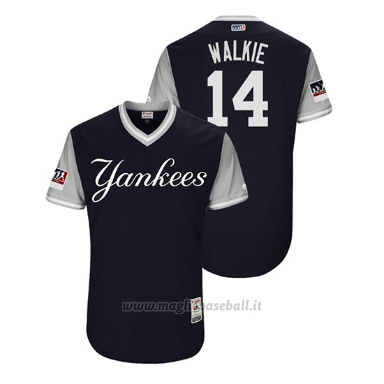 Maglia Baseball Uomo New York Yankees Neil Walker 2018 Llws Players Weekend Walkie Blu